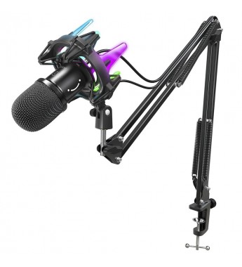 Micrófono Fifine K651 RGB Kit Streamer/Podcast USB - Black