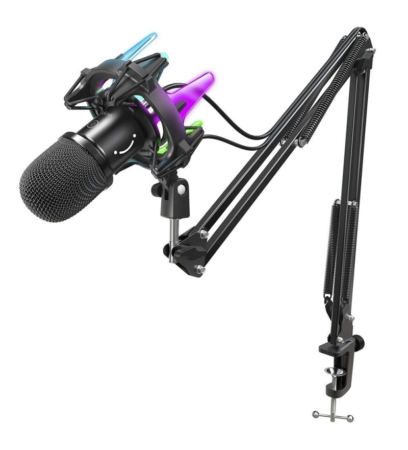 Micrófono Fifine K651 RGB Kit Streamer/Podcast USB - Black