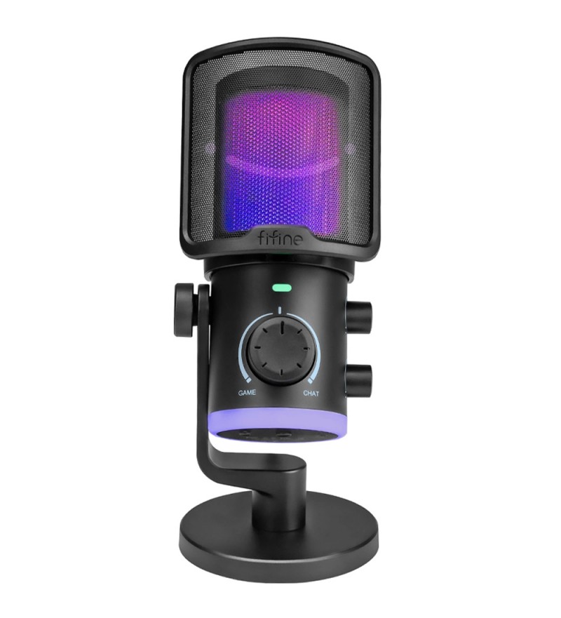 Microfono Fifine AM6 RGB Condenser USB-C- Black
