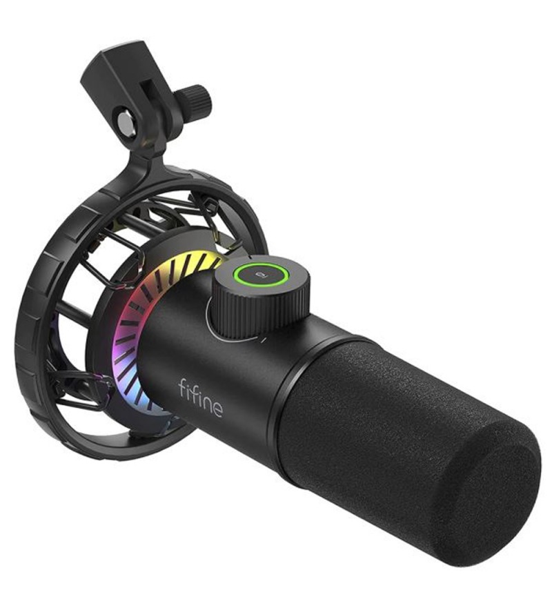 Micrófono Fifine K658 RGB Streamer/Podcast USB - Black