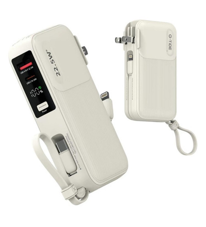 Cargador Portátil G-Tide Traveler 1 10000mAh 22.5W Led - Beige