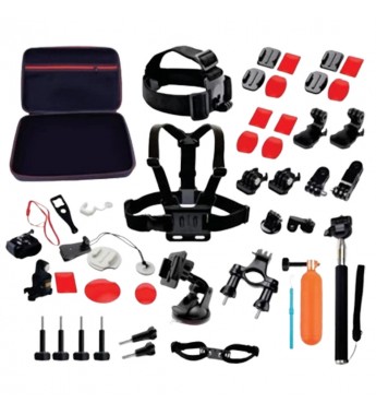 Kit de Accesorios para Sport Cámaras de Acción Quanta QTSCA700 3 en 1 - Black