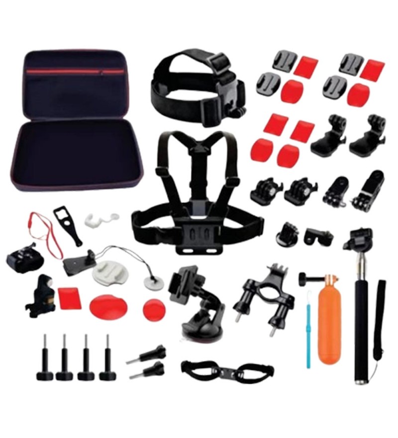 Kit de Accesorios para Sport Cámaras de Acción Quanta QTSCA700 3 en 1 - Black