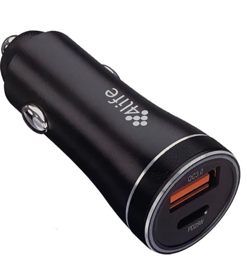 Cargador Vehicular 4Life FL959AC43B USB-A/USB-C/43W - Black