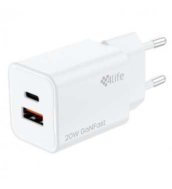 Adaptador de Pared 4Life FL8230ACGW 30W/USB-C/USB - White (S/Cable)