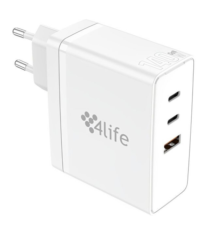 Cargador de Pared 4Life FL75140CCAGW 140W 2X USB-C/USB-A - White (Sin cable)