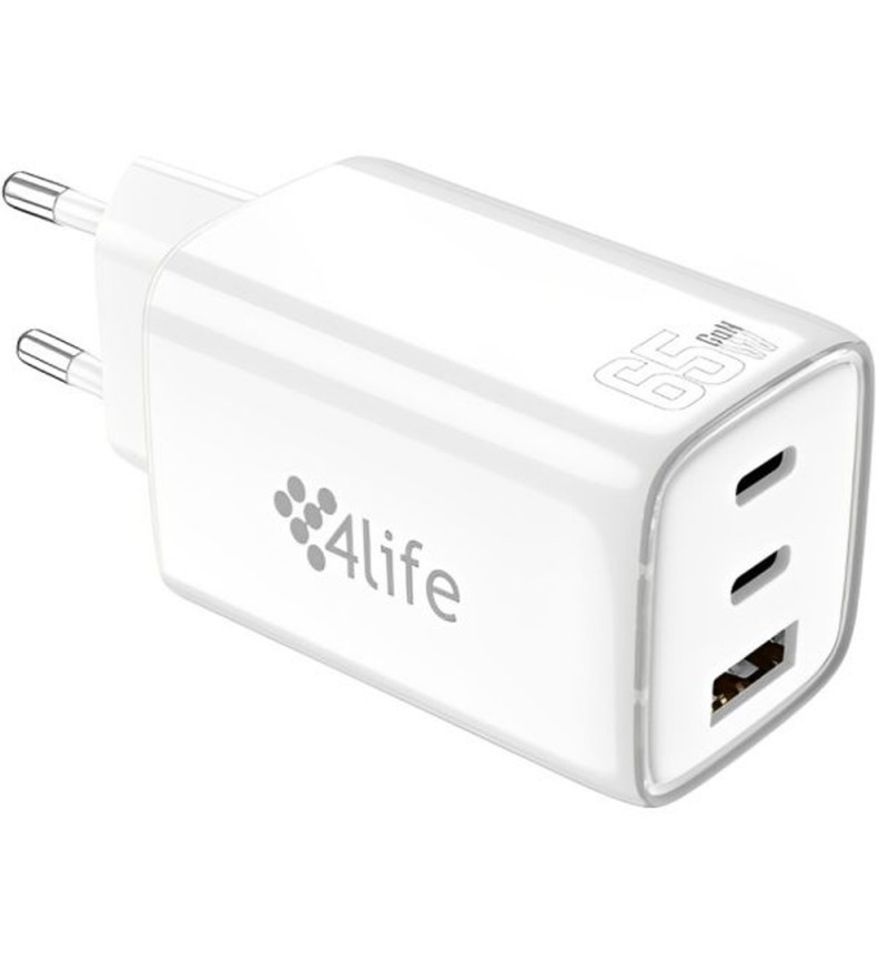 Cargador de Pared 4Life FL9565CCAW 65W 2X USB-C/USB-A - White (Sin Cable)