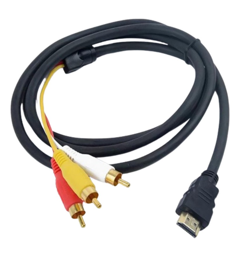 Cable Adaptador HDMI para 3RCA de 1.8 metros - Negro 