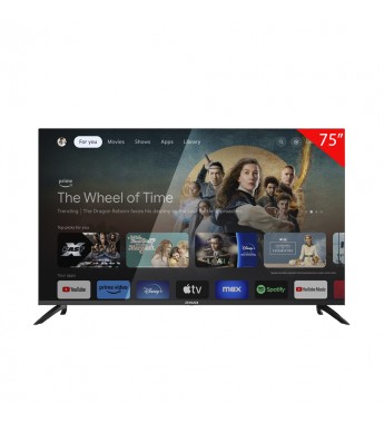 Smart TV QLED de 75" Aiwa AW75B4QFG 4K con Wi-Fi/HDMI/USB/Bivolt - Negro