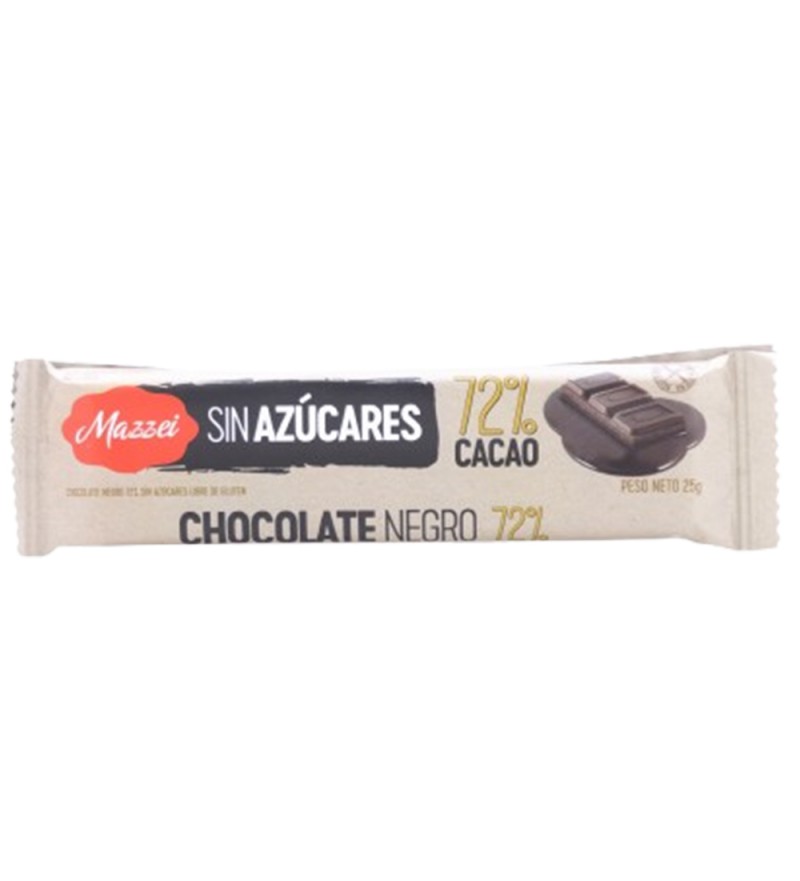 Chocolate Mazzei 72% Negro sin Azucar - 25g