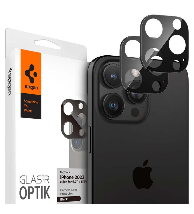 Protector de Lente Spigen para cámara iPhone 16 Pro Max Optik AGL05273 - Black