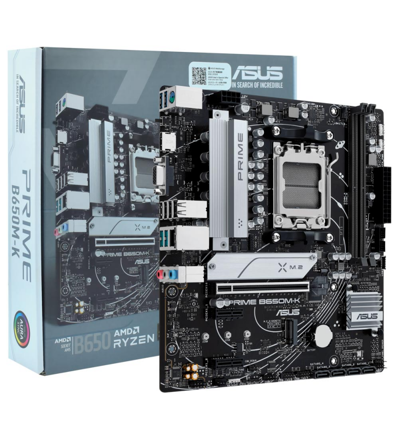 Placa Madre ASUS Prime B650M-K Socket AM5/VGA/DDR5/ARGB - 90MB1F60