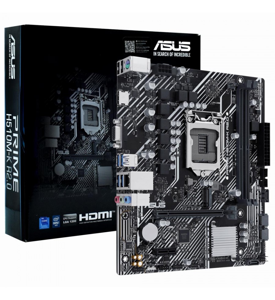 Placa Madre Asus Prime H510M-K R2.0 con Socket LGA 1200/microATX - Hasta 2 DDR4