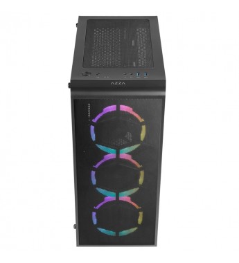 Gabinete Gaming AZZA Prime 360 CSAZ-360 Mid Tower con 3 Coolers/RGB - Negro