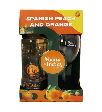 Gin Puerto de Indias Spanish Peach and Orange - 700mL + Copa