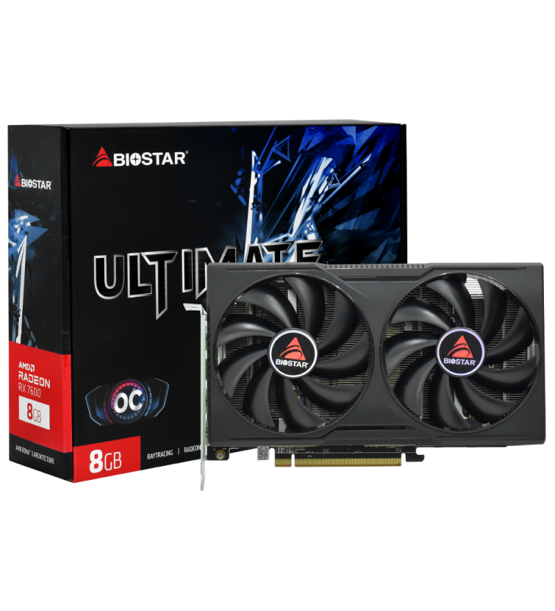 Placa de Video Biostar Ultimate Gaming OC 8GB Radeon RX7600 GDDR6 