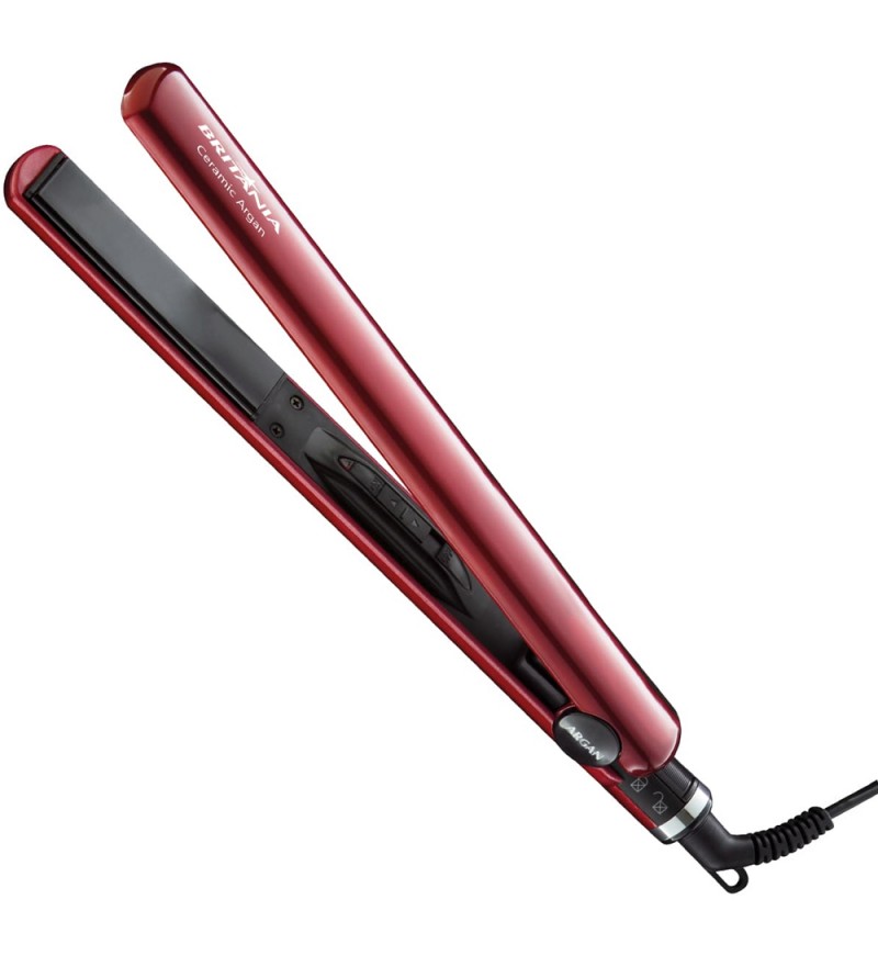 Plancha Alisadora Britania Ceramic Argan con 230ºC/30W/Bivolt - Rojo