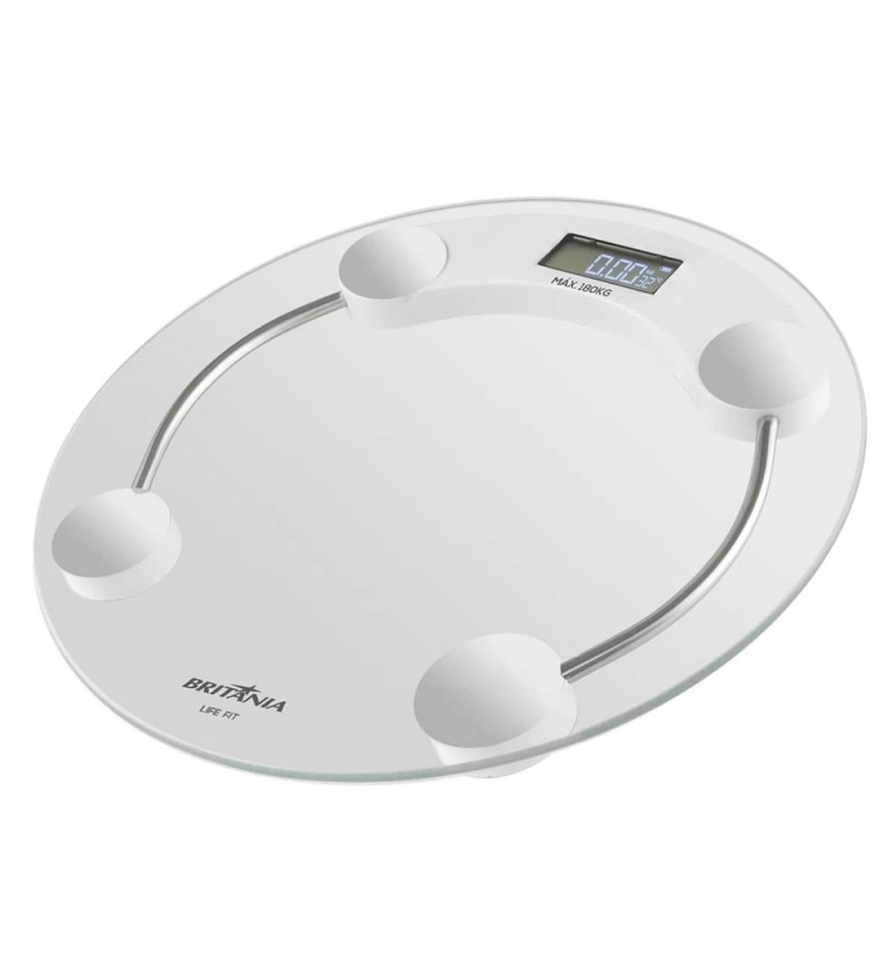 Balanza de Peso Corporal Britania BBL04TR hasta 180kg/4 Sensores/Pila - Transparente/Blanco