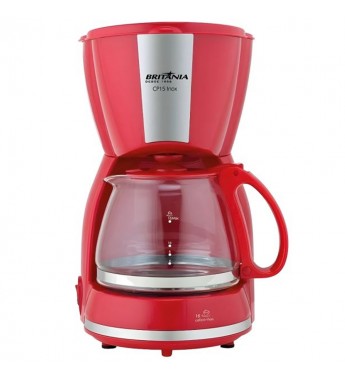 Cafetera Britania CP15 Inox 600mL/15Tazas/220V/550W - Rojo
