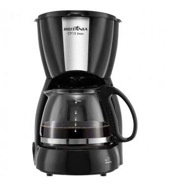 Cafetera Eléctrica Britania CP15 Inox para hasta 15 Tazas/220V - Negro