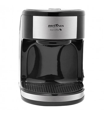 Cafetera Eléctrica Britania Duo Coffee con 2 Tazas 250mL/450W/220V - Negro/Plata