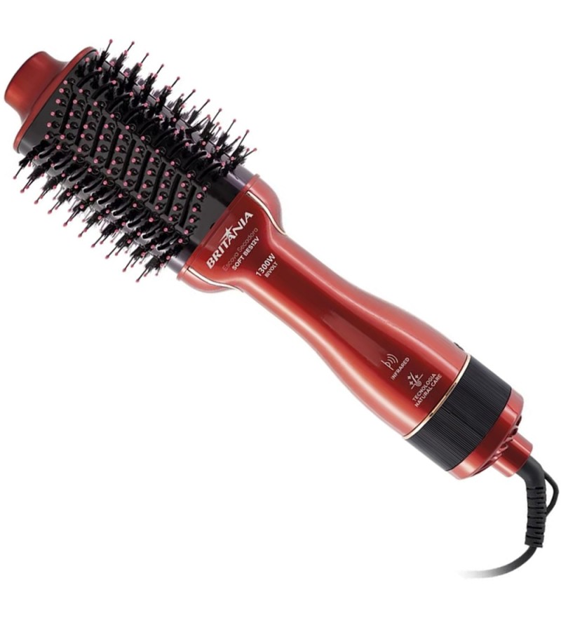Cepillo Secador Britania BES12V Soft 1300W/Bivolt - Rojo/Negro