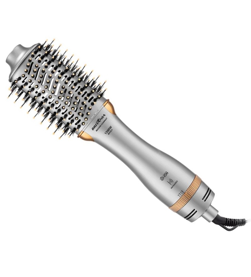 Cepillo Secador Britania BES33SD 1300W/Bivolt - Gris/Dorado