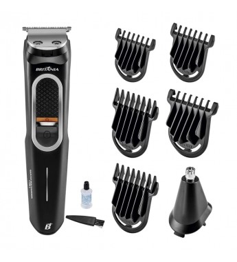 Cortador de Cabello Britania BAP21P Multigroom 7 en 1 con 5W/Recargable/Bivolt - Negro