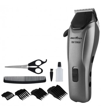 Cortador de Cabello Britania BCR18T Titanium con 18W/220V - Negro/Gris
