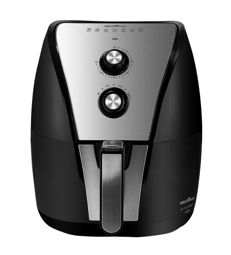 Freidora Eléctrica Britania AirFry BFR40PI Inox con 1500W/5L/110V - Negro