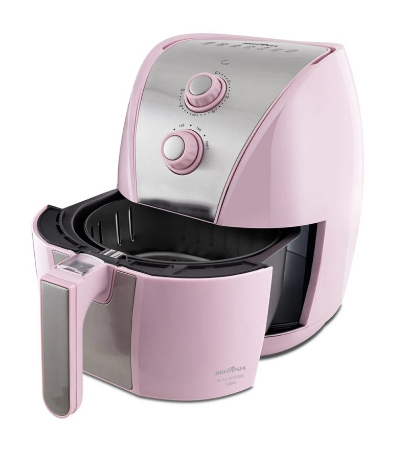 Freidora Eléctrica Britania AirFry BFR40RS Inox con 1500W/5L/220V - Rosa