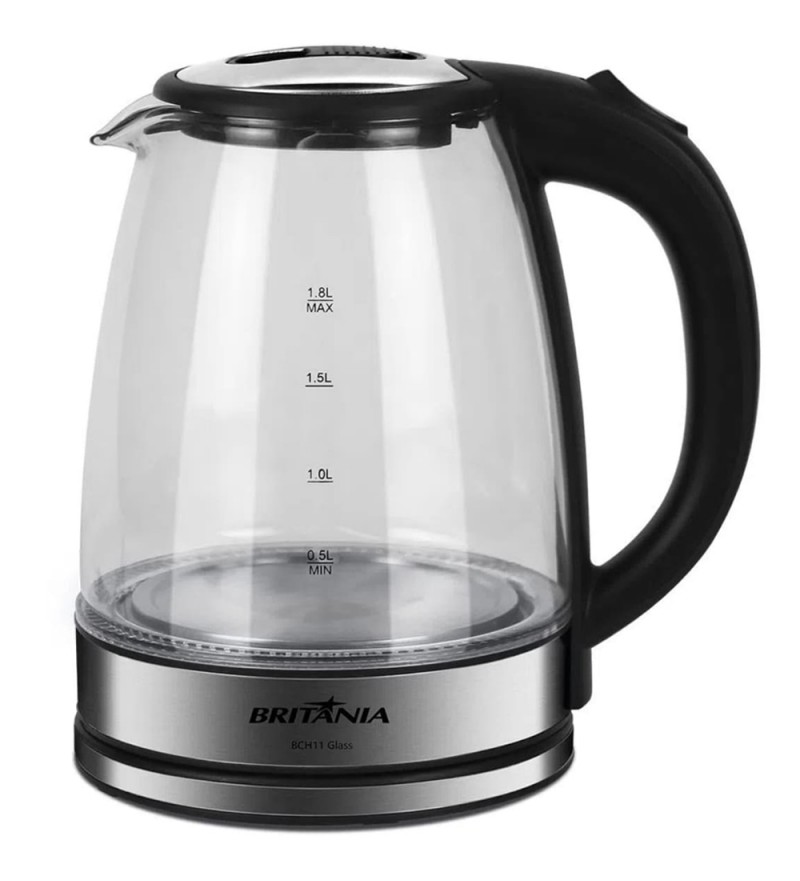 Jarra Eléctrica Britania BCH11 Glass de Vidrio 1.8L/1500W/220V - Transparente/Negro