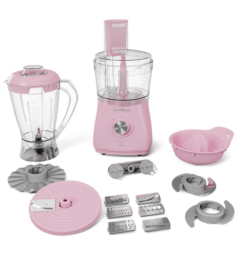 Multiprocesador Britania BMP1100RS 12 en 1 de 1000W/1.25L/220V - Rosa