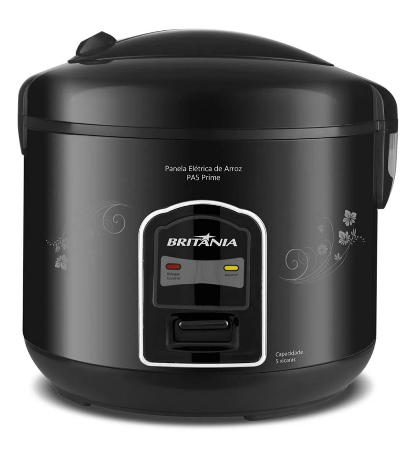 Olla Arrocera Britania PA5 Prime 5 Tazas 1.2L 110V - Negro (Deslacrado)