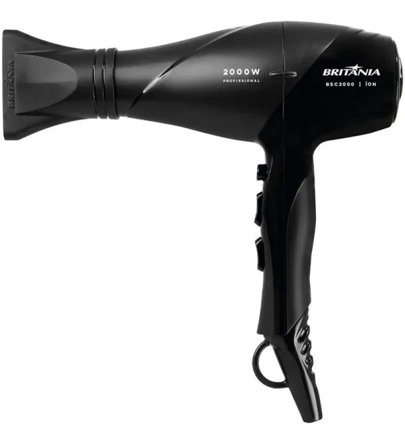 Secadora de Cabello Britania BSC2000 3 Temp/2Vel/220V- Black