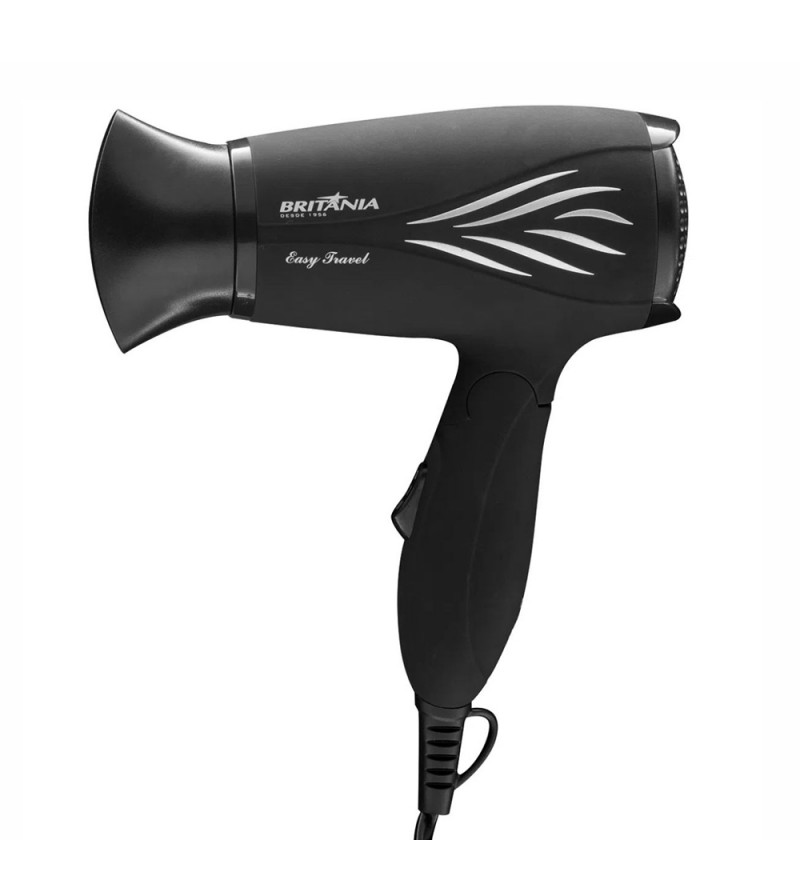 Secador de Cabello Britania Easy Travel con 1000W/Bivolt - Negro