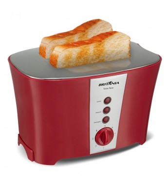 Tostador Britania Tosta Pane Inox con 850W/7Temp/220V - Rojo