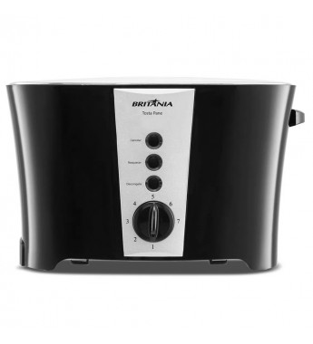 Tostador Britania Tosta Pane Inox con 850W/220V/7Temp - Negro/Plata