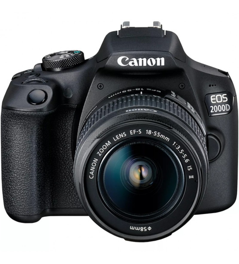 Cámara DSLR Canon EOS 2000D de 24.1MP con Pantalla 3" Wi-Fi/NFC + Objetivo EF-S 18-55 II Kit - Negro