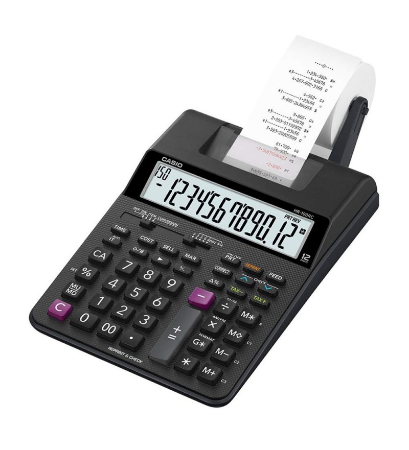 Calculadora Casio HR-100C con Bobina - Negro