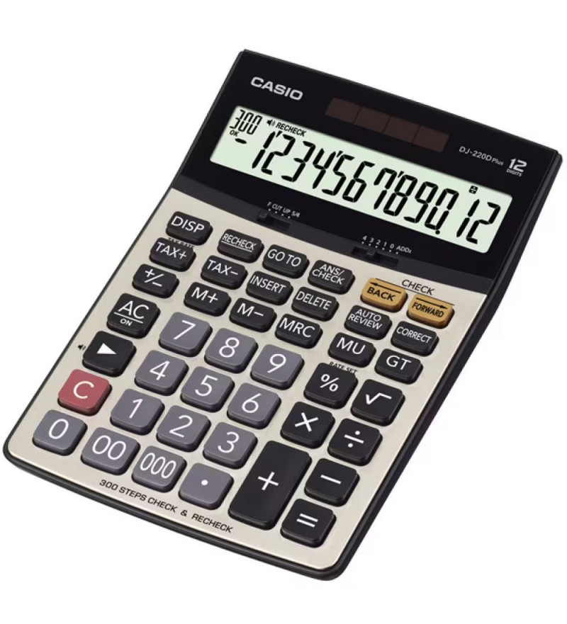 Calculadora CASIO DJ-220D Plus de 12 Dígitos - Negro