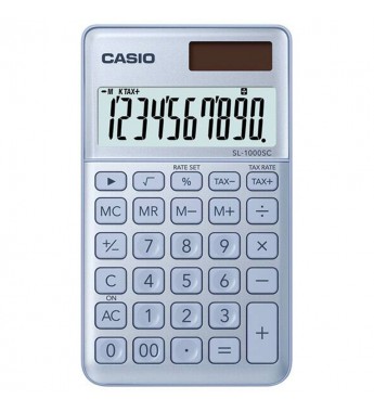 Calculadora Compacta Casio SL-1000SC-BU de 10 Dígitos - Azul
