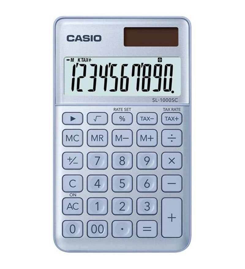 Calculadora Compacta Casio SL-1000SC-BU de 10 Dígitos - Azul