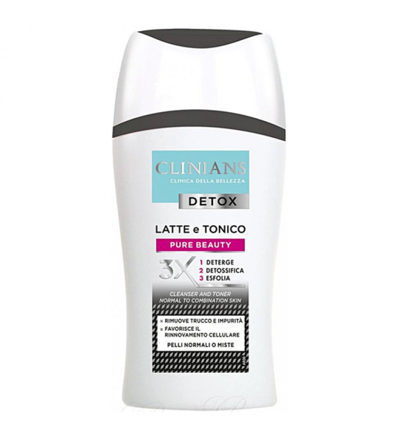 Crema Clinians Detox Latte e Tonico Pure Beauty 3X (Deterge, Detossifica, Esfolia) - 200mL