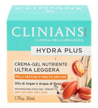 Crema Facial Clinians Hydra Plus Gel Nutriente Ultra Leggera Pelli Secche o Molto Secche - 50mL