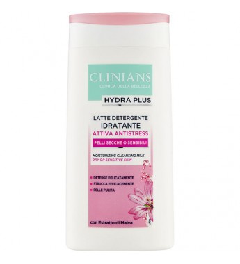 Crema Limpiador Clinians Hydra Plus Latte Detergente Idratante Attiva Antistress Pelli Secche o Sensibili - 200mL