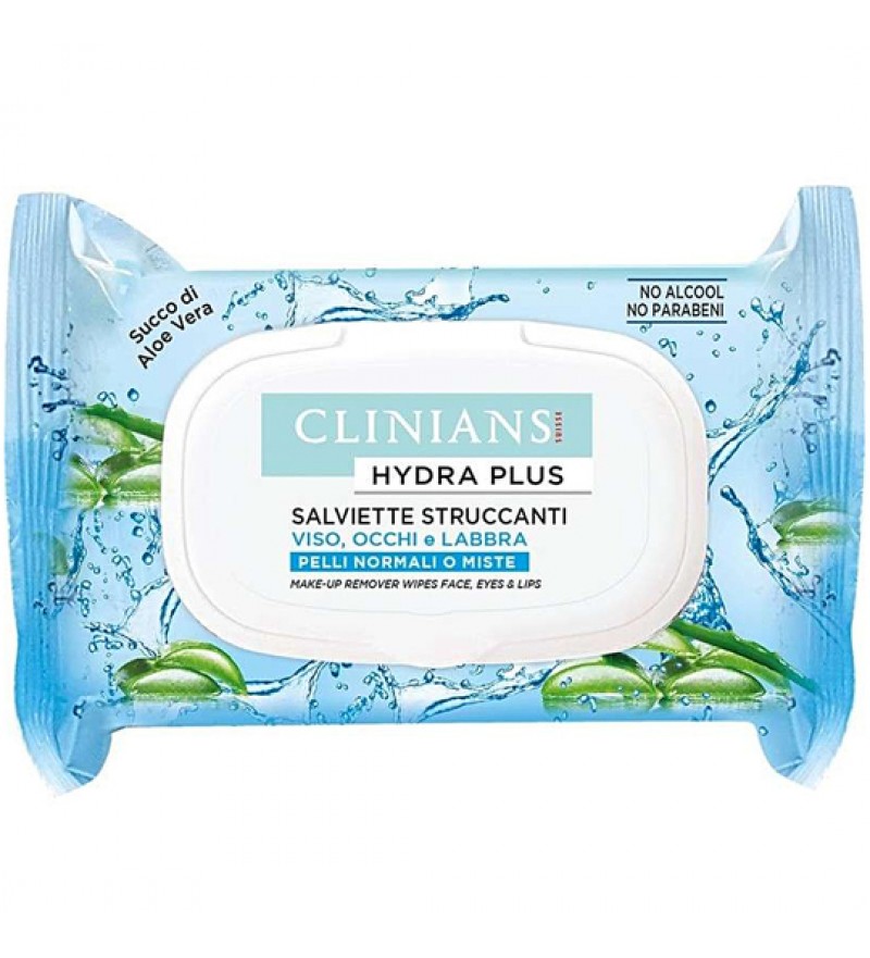 Desmaquillante Clinians Hydra Plus Salviette Struccanti Pelli Normali o Miste - 25 Unidades