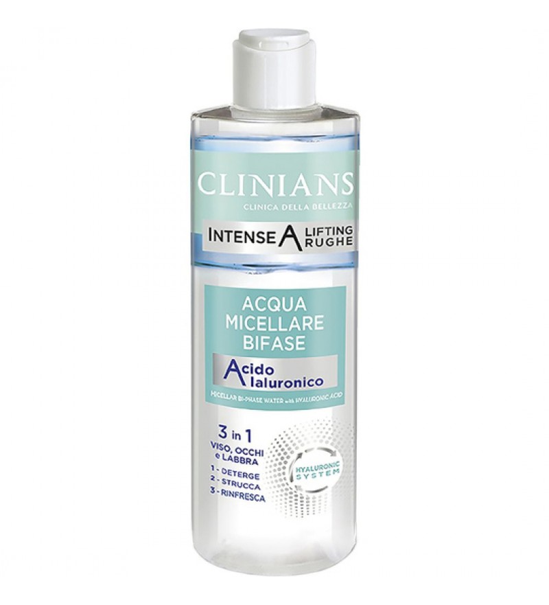 Agua Micelar Clinians Intense A Lifting Rughe Bifase Acido Ialuronico - 400mL