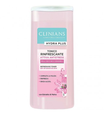 Crema Clinians Hydra Plus Tonico Rinfrescante Attiva Antistress Pelli Secche o Sensibili - 200mL