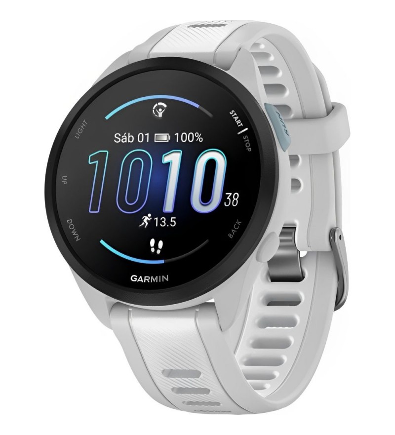 Smartwatch Garmin Forerunner 165 Basic 010-02863-21 con Pantalla 1.2"/42mm/GPS - Mist Grey/Whiteston